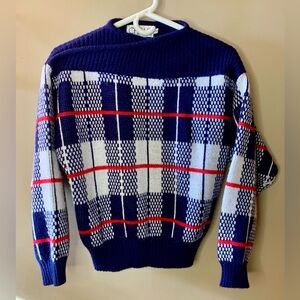 VINTAGE CHAUS PLAID SWEATER WOMENS SMALL